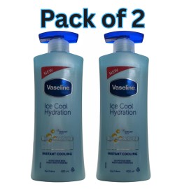 Vaseline Ice Cool Hydration Body Gel Cream 400ml x2, Cooling, Non-Sticky Care