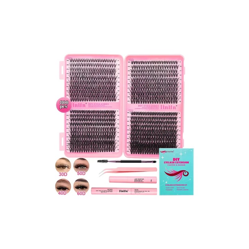 804 Kit Extension De Pestañas Maquillaje Completo Diy 9-18mm