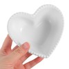 SHOWERORO Heart Shaped Ceramics Bowl White Ceramic Dish Dessert Salad