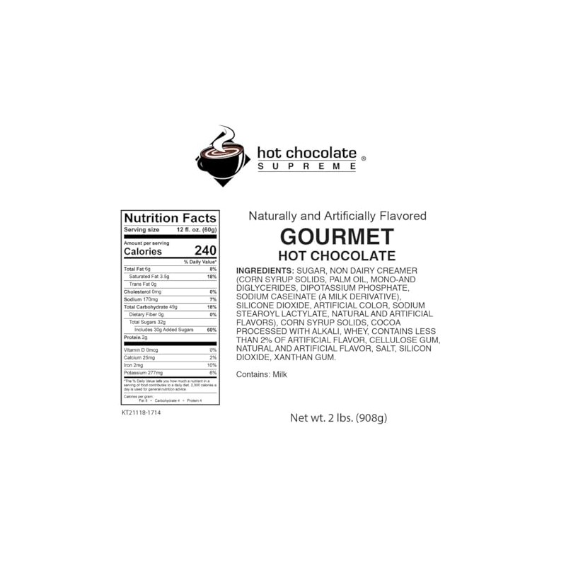 Hot Chocolate Supreme Gourmet Hot Chocolate 6 x 2lb case