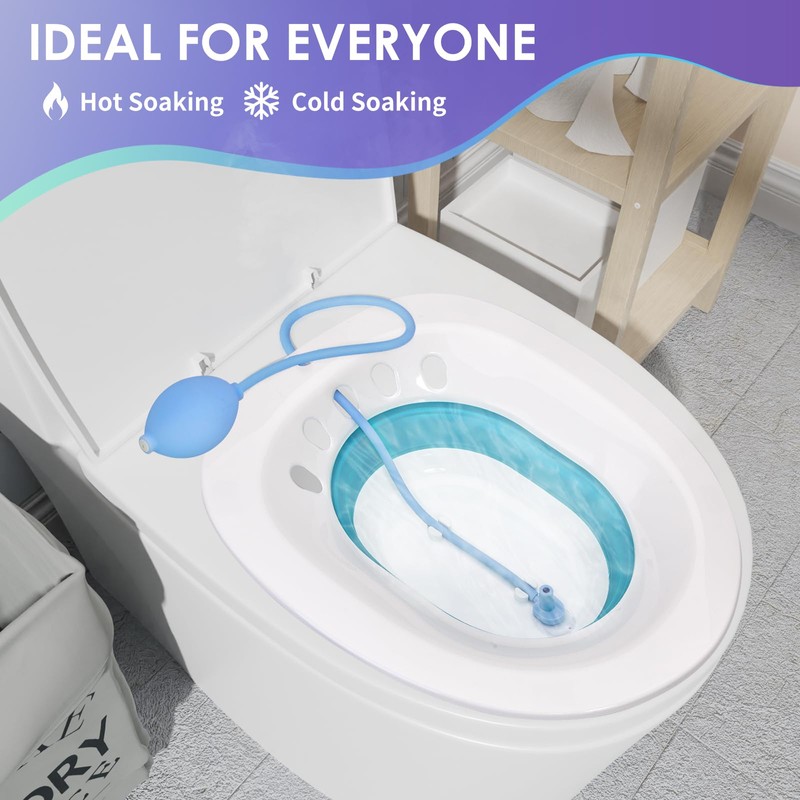 FRECHMOON Sitz Bath for Toilet Seat, Hemorrhoids and Postpartum Care,