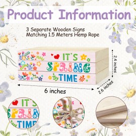 3 Pcs Spring Table Decor, Welcome Spring Wooden Block Decorative, Spring Floral Book Tiered Tray Decor, Rustic Spring Flowers Decoration, Table Decorative for Spring Home Farmhouse Table Shelf, 04