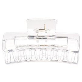 QinGoo Large Square Hair Claw Transparent Firm Hair Clip Hair Accessory Cute Stylish Korean 1 Piece (4.1 x 2.0 inches (10.4 x 5.2 cm), Clear)