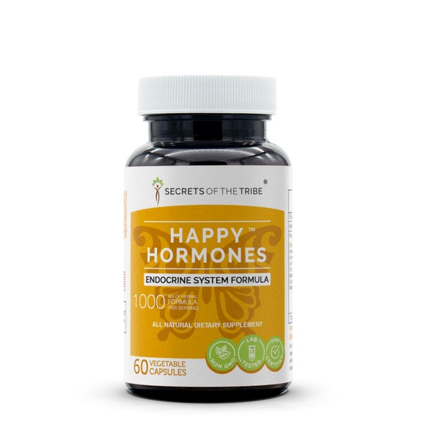 Secrets of the Tribe - Happy Hormones, Endocrine System Formula, Herbal Supplement Blend (60 Capsules)