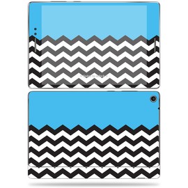 MightySkins Protective Skin Compatible with Asus ZenPad S 8 - Baby Blue Chevron | Protective, Durable, and Unique Vinyl Decal wrap Cover | Easy to Apply, Remove, and Change Styles | Made in The USA