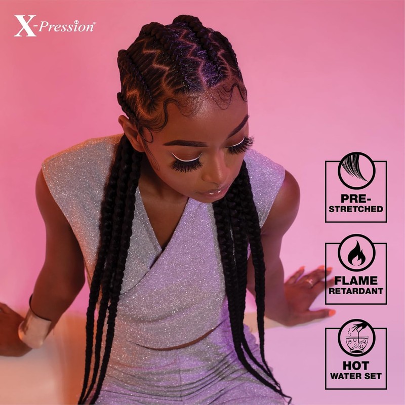 Sensationnal Braids XPRESSION 3X Pre-Stretched Braid 58 inches (5-pack, 1B)