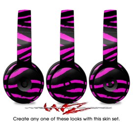 WraptorSkinz Vinyl Decal Wrap Works with Beats Solo Pro Headphones Pink Zebra - Skin Only Beats NOT Included