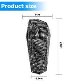 JNNJ Bling Rhinestone Leak-Proof Portable Rubbish Bin for Cars Portable Bin Container with Lid for Home Office Bedroom Vehicle (Black)