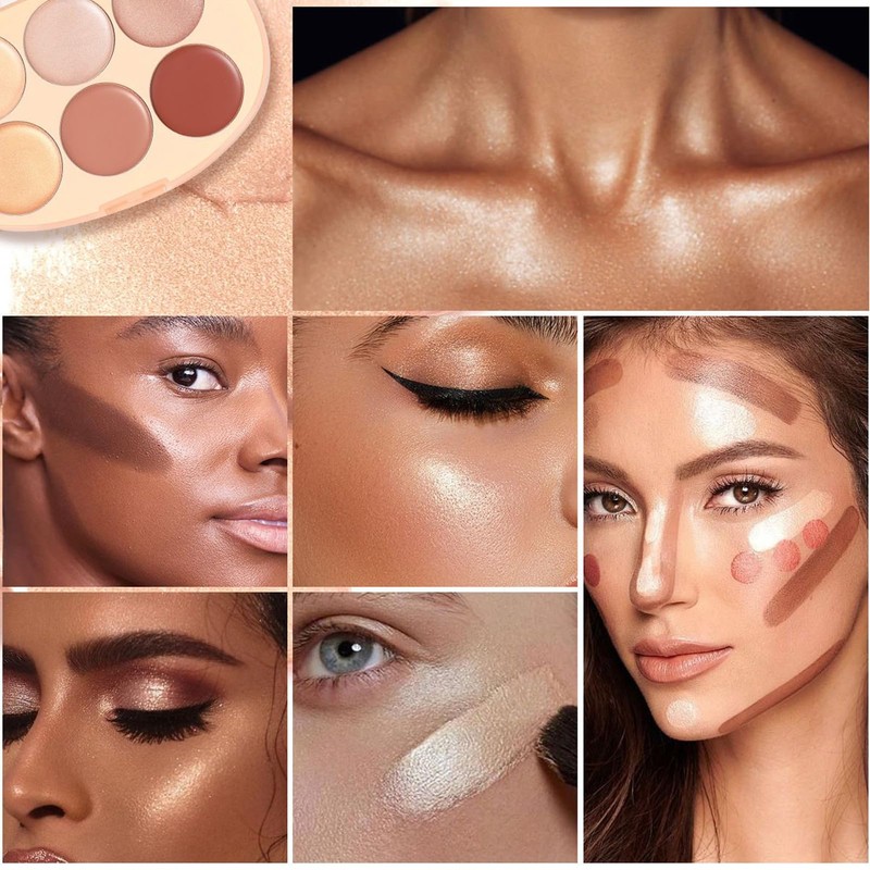 Highlighter Palette | 6 Colors Contour and Highlight Blush Makeup