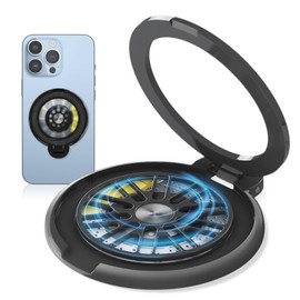 MOUJUCHI Magnetic Phone Ring Holder, Fidget Spinner Stress-Relief Cell Phone Holder,Rotating Spinner Magnetic Phone Mount,Adjustable Cell Phone Grips,Phone Accessories (Black)