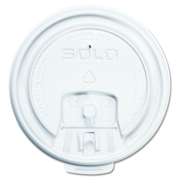 Solo LB3081-00007 White Lock Back Reclosable Plastic Lid - For Solo Paper Hot Cups (Case of 1000)