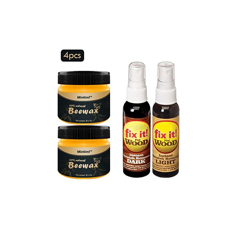 2 piezas de madera condimento cera de abeja pulidor muebles