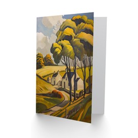 Artery8 Greeting Card Cotswolds Cottages Countryside English Landscape Blank For All Him Or Her Art Birthday Card