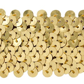 Expo International 10-Yard of 4-Row Metallic Stretch Sequin Trim, 1-1/2-Inch, Gold