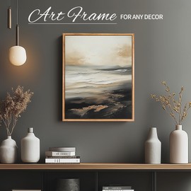 Floater Frame for 1.25 thick Canvas, Available in 25+ size and 4 Color, Perfect Floating Frame for Finished Canvas Artist Panel Oil Painting Wall Art Décor (Light Oak Frame, 12"x32")