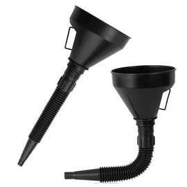 DECARETA 2 Pieces Filling Funnel Car Plastic Oil Funnel Funnel with Hose and Strainer Black Tank Funnel Petrol Funnel Replacement Car Petrol Funnel Fuel Funnel for Car Water Oil