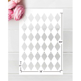 GSS Designs Wall Stencil - Large Diamonds Stencil (16x24 Inch) for Painting on Wall Furniture Floor Fabric Stencils -Reusable Harlequin Template for Wall Decals & Wallpaper & Wall Decor (SL-075)