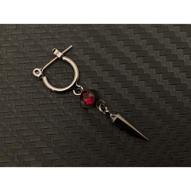 Akusetia Titanium Ring Earrings, Hoop Earrings, Men's, Women's, Metal Black,