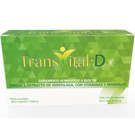 Transvital D Suplemento Alimenticio a Base de Omega 3, Extracto de Verdolaga con Vitaminas y Minerales 30 cápsulas