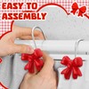 Yaocom 12 Pcs Red Bow Knot Shower Curtain Hooks Rustproof