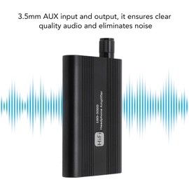 Jiawu Amplificador de Auriculares Portátil, Amplificador de Auriculares HiFi de 16 a 300 Ohmios con Conector de 3,5 Mm, Interruptor de Ganancia de Dos Etapas