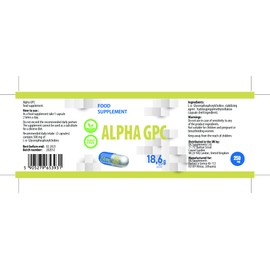Alpha GPC Choline 500mg Serving 60 Vegan Capsules, 3rd Party Lab Tested, High Strength Supplement, No Fillers or Bulkers, Gluten and GMO Free