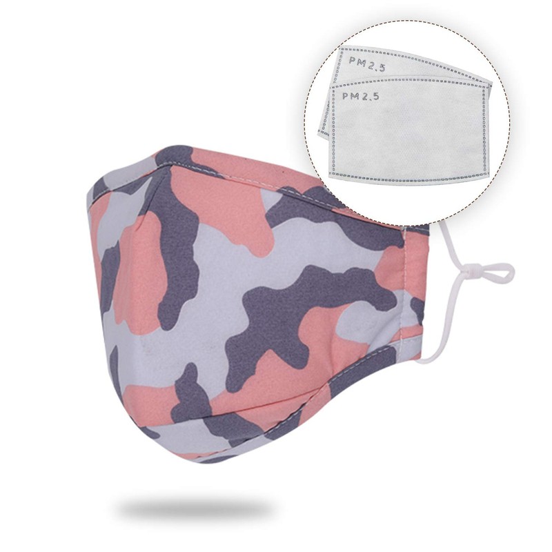 Children's Camouflage Cotton Face Mask, Reusable, Washable & Dustproof, Breathable