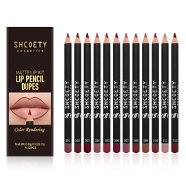 Juego de 12 delineador de labios, delineador labios de Larga Duración y Resistente al Agua, lip liner para Definir los Labios y Maquillaje Diario