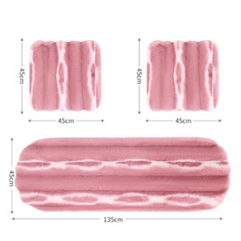 FLMAIPU Faux Sheepskin Car Seat Cover, Thin Fluffy Cute Red Fur Car Seat Cover Full Set for Fuzzy Soft Auto Universal Plush Vehicle Seat Protector Pad Accessories