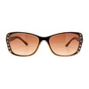 PASTL Womens Bifocal Reading Lens Sunglasses Rhinestone Rectangular Frame Brown