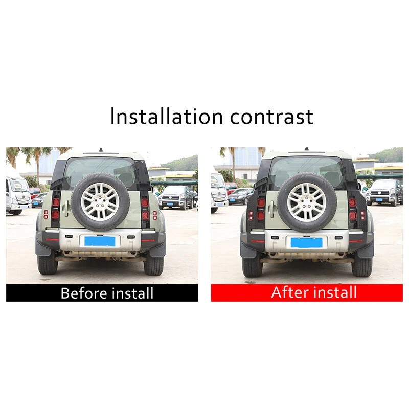klend-cartrim Gloss Black ABS Rear Tail Light Cover For Land