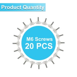 Thread Nurled Thumb Screw M6 Screws - Pack of 20 White M6 12 mm Screws Round Handle Bolt Flat Head Screw Knurled Screw Handle Mounting Thumb Screw Clamping Knob Tension Screw