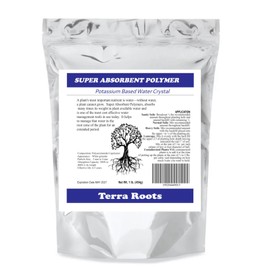 Terra Roots Super Absorbent Polymer, Potassium Based Water Crystal, 1 lb, Plant Water Management