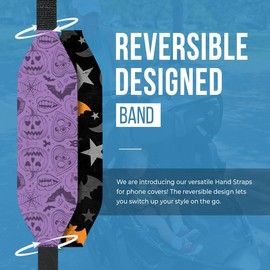 Switchbands Phone Grip Strap Finger Loop Holder for Back of Phone|Pack of 2 |Reversible, Custom and Wireless Charging Compatible Phone Loop |Detachable Phone Holder - Creepy Canvas