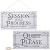 Stockroom Plus Hanging Door Sign for Therapist, Quiet Please Session