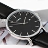 BUREI Men’s Watches, Ultra Thin, Black, Minimalist Quartz with Date