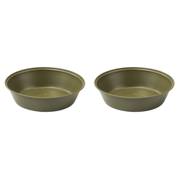 Thous Winds Camping Plates 2pcs Set, Stainless Steel Deep Round