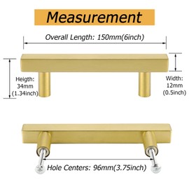 15 piece furniture handles, stainless steel square tube, gold door handles LS1212GD brass cabinet, handle bar, handle drawer, handle rail, handle including screw