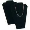 FindingKing 2 Necklace Easel Pad Black Velvet Jewelry Case Display