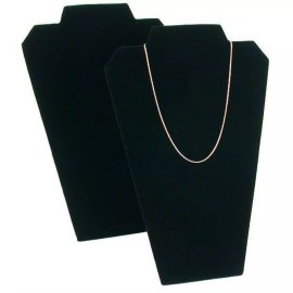 FindingKing 2 Necklace Easel Pad Black Velvet Jewelry Case Display