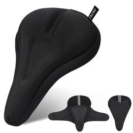 Zacro Gel Bike Seat Cover - Extra Soft Gel Bicycle Seat - Bike Saddle Cushion with Water&Dust Resistant Cover (Black)
