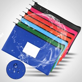 7 Pack, 7 days Money Bags With Zipper, 11.2x6.1 inch Bank Bags Money Pouch for Cash, Security Bank Deposit Bag Utility Coin Bag, Leatherette,Cash Bag, Utility Pouch, Check Wallet (Assorted 7 Colors)