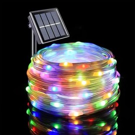 DAHAN 32 m 300 LED Luces Solares Navideñas de Cable Plano Solar al Aire Libre, Impermeables IP44, 8 Modos Luces Solares para Patio, Jardín, Balcón, Lu