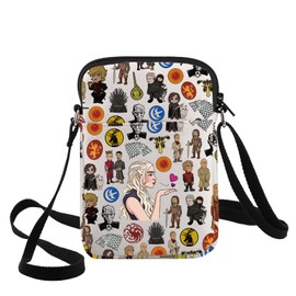 G2TUP Thrones Game Crossbody Bag Daenerys Targaryen Fans Gift House Stark Adjustable Strap Bag Stark & Targaryen Merch, Targaryen Dragon Cb