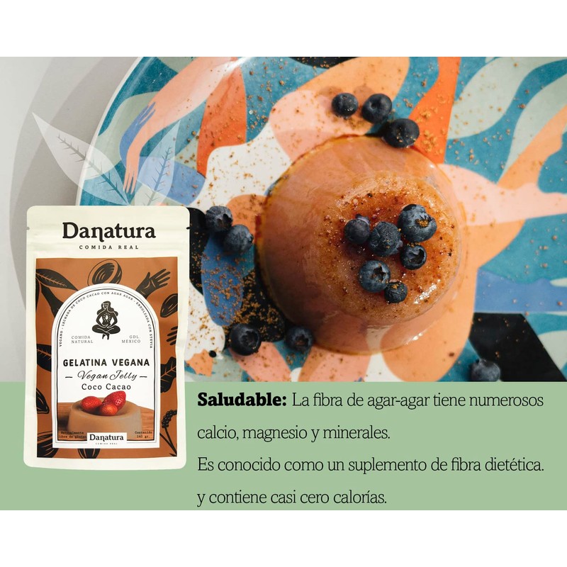 Gelatina Vegana con Agar Agar Coco y Cacao