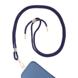 AHABIPERS Phone Neck Lanyard, TPU Phone Patch with Metal Ring, Nylon Crossbody Strap, Adjustable Cell Phone Charm, Compatible with Universal Smart Phone Cases, Nylon Crossbody Landyard - Blue