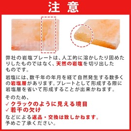Umeken Honpo Rock Salt Plate, Himalayan Salt Plate, 7.9 x 3.9 x 0.6 inches (200 x 100 x 15 mm), Himalayan Salt Pink Salt, Barbecue, Salt, BBQ, Meat, Seafood