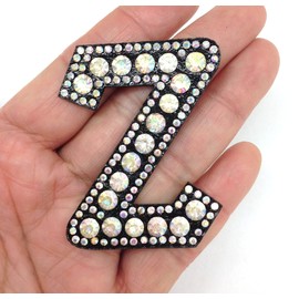 PEPPERLONELY 1 unidad de parches con letras del alfabeto Z para coser o planchar con diseño de arco iris brillante para nombre, bricolaje, vestido, jeans, apliques decorativos, 5 x 3,5 cm