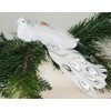 Set Of 2 White Peacock Clip On Craft Birds Of