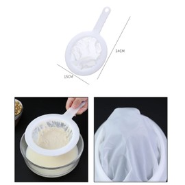 Pack of 2 Strainer Filter, Mesh Sieve Nylon Sieve Filter Mesh, Nylon Sieve with Handle, 200/400 Mesh Ultra Fine Funnel Filter, with Edge and Comfortable Non-Slip Handles, for Juice, Milk, Coffee